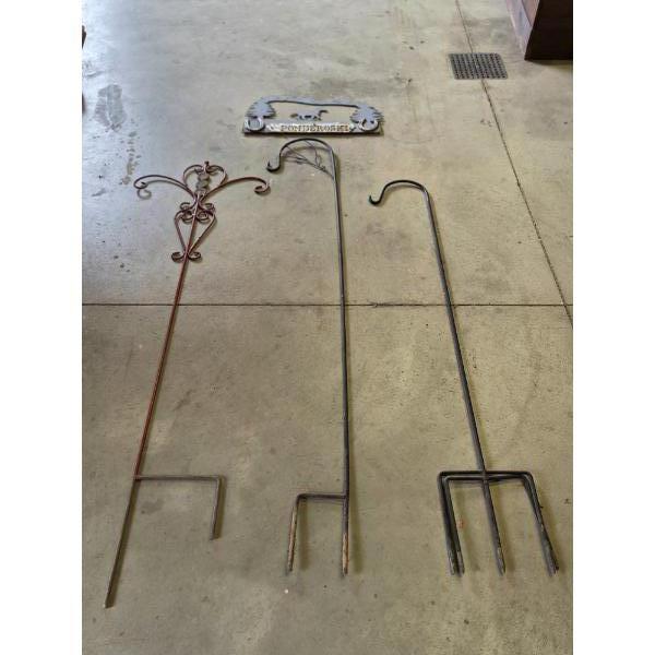*Pick Up At Mantua Home-No Shipping Available* Three Heavy Duty Shepards Poles & Heavy Duty Metal Si