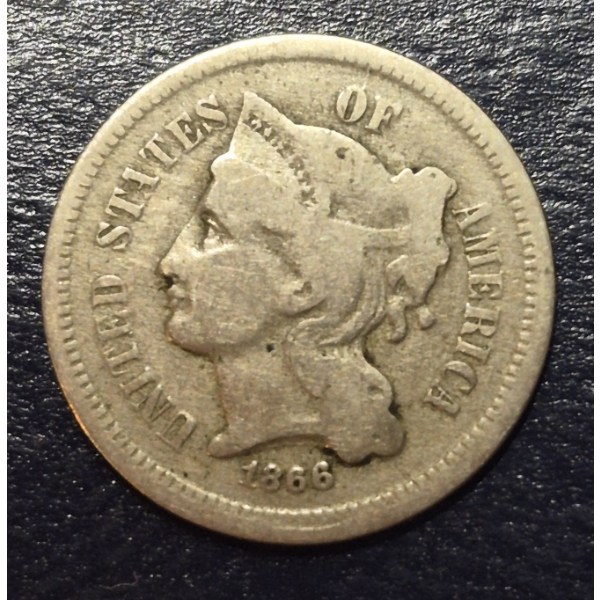 1886 Silver 3c Piece (3c Nickel) - See Pics