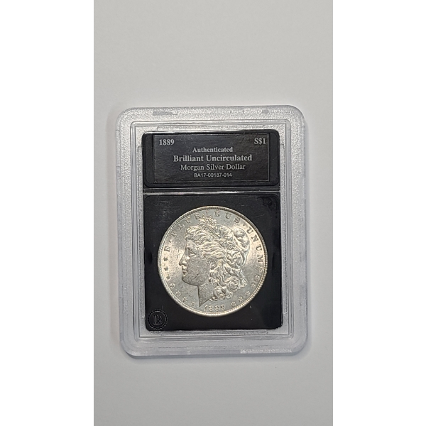 United States 1889 Brilliant Uncirculated Morgan 90% Silver Dollar