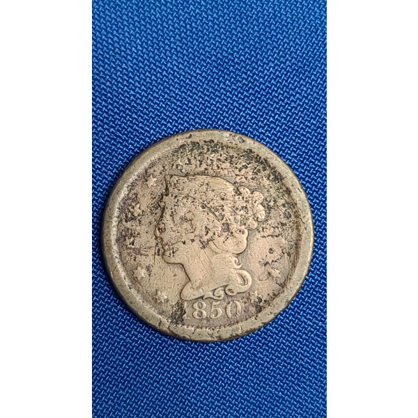 1850 United States Braided Hair Large Cent