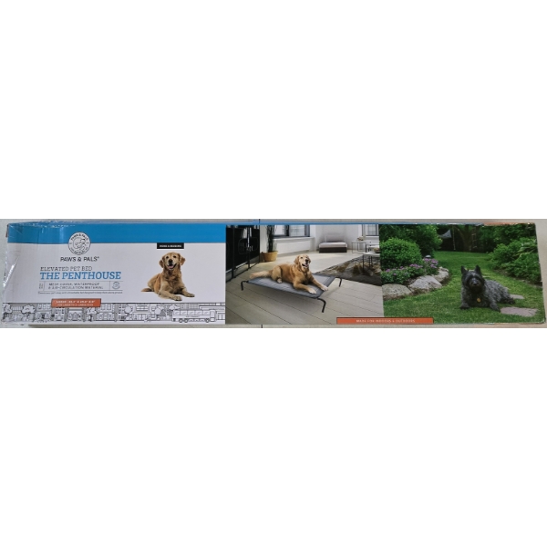 Paws & Pals Elevated Pet Bed - The Penthouse - Large 43.3x29.5x8 for Large to X-Large Pets