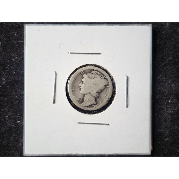 1916-S Mercury Silver Dime 