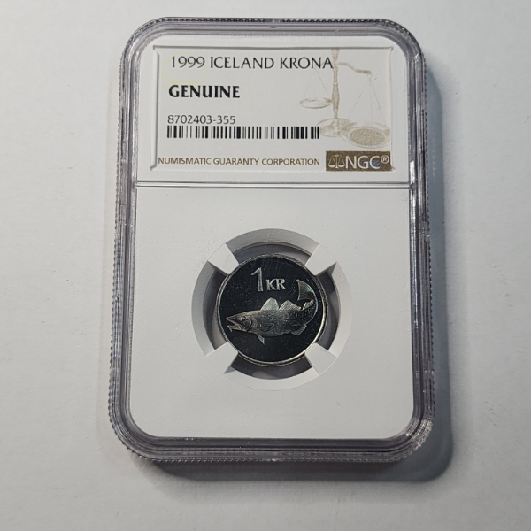 1999 Iceland 1 Krona Coin - NGC Genuine