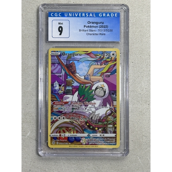 CGC 9 - 2022 Pokemon Oranguru Character Rare Card - Brilliant Stars Set TG12/TG30