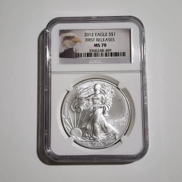 NGC MS70 Graded 2012 Silver 1 Oz American Eagle First Releases