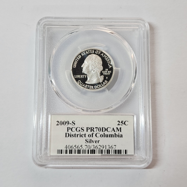 PCGS PR70DCAM 2009-S District of Columbia Silver Quarter