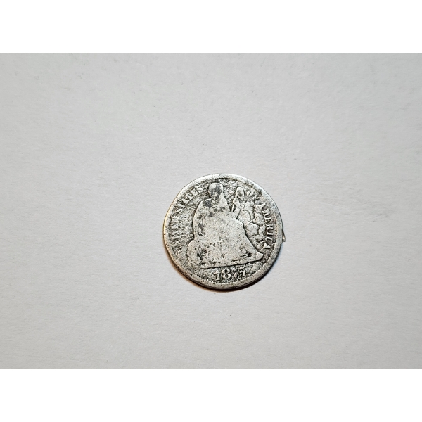 1875 Seated Liberty Silver Dime