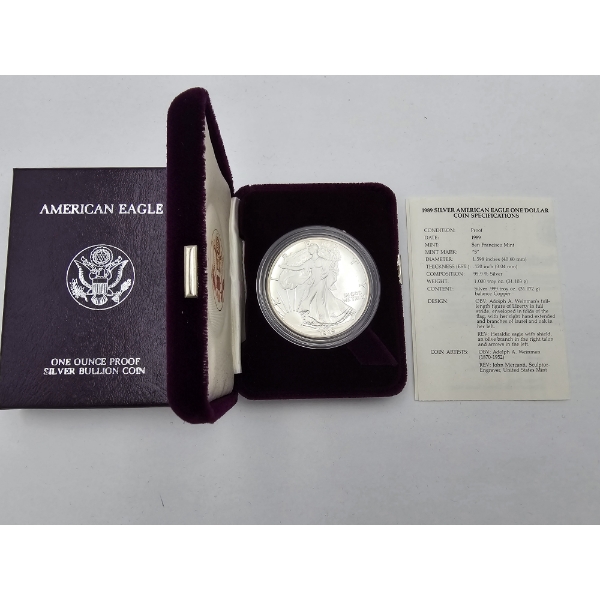 1989 "S" One Ounce Silver American Eagle Proof