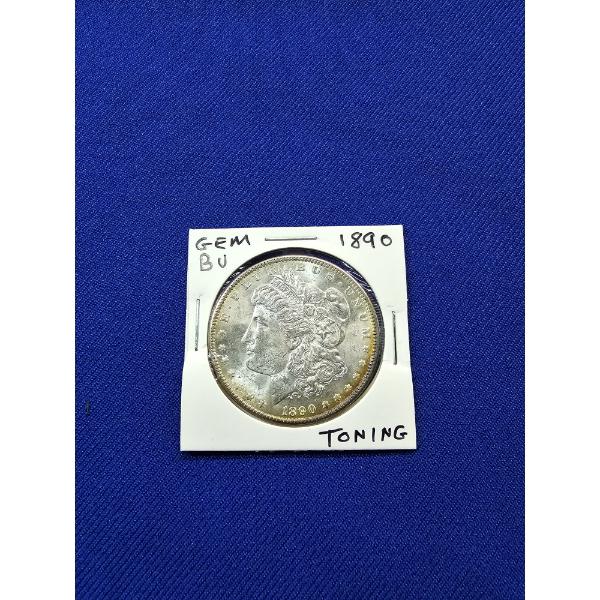1890 Morgan Silver Dollar - BU GEM - Nice Toning!