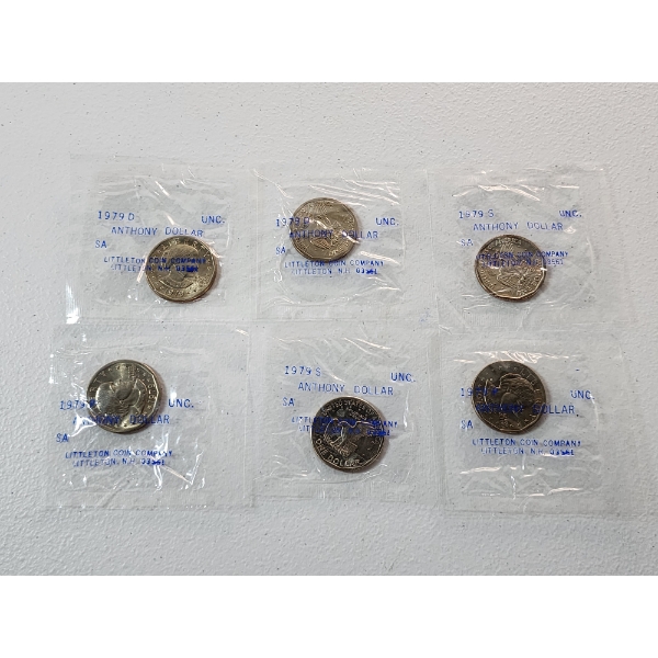 x6 Assorted Uncirculated Susan B. Anthony Dollars