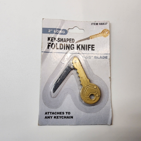 New in Box Key-Shaped 2" Folding Knife