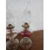 Image 4 : (3) Beautiful Vintage Clear Glass Oil Lamps - About 19in Tall