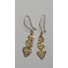 Image 1 : Set Of 14K Yellow Gold Filigree 3-Heart Drop Earrings - Weight: 1.7g