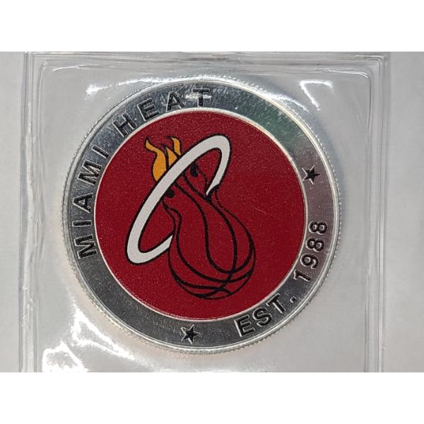 Colorized NBA Miami Heat 1 Troy Ounce .999 Fine Silver Round 