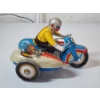 Image 1 : Vintage Tin Wind-Up Motorcycle and Sidecar Toy 