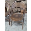 Image 4 : Matching Pair Of Solid Wood 14.5''x33'' Dark Finish Retro Folding Chairs 