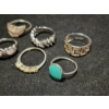 Image 2 : Stunning Sterling Silver Rings Ft. Turquoise Stone & More  - Total Weight: 17.9 Grams