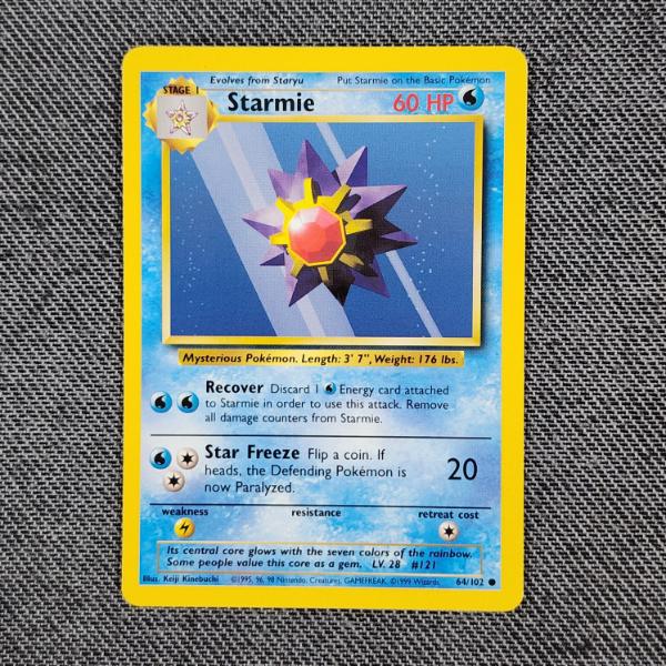 Starmie 64/102 Vintage Base Set Pokemon Trading Card in Near Mint Condition!