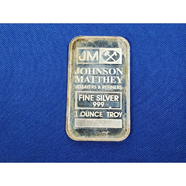 Johnson Matthey 1 Troy Ounce .999 Fine Silver Bar