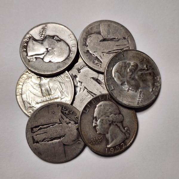 $2.00 Face Value in Assorted 90% Silver United States Quarters 