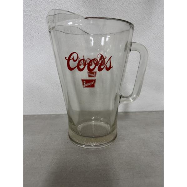 Vintage Coors Banquet Beer 9 Inch Glass Beer Pitcher - Mint Condition