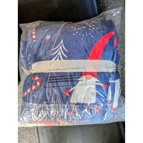 New! Large Blue Gnome Plush Throw Blanket