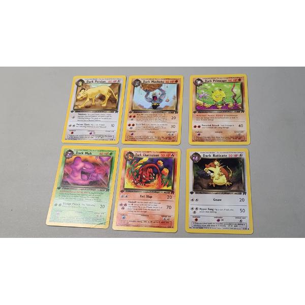 Assorted Pokemon TCG First Edition Cards Including Dark Chameleon, Dark Machoke & More