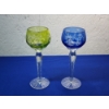 Image 1 : 2 Stunning Murano Crystal Wine Glasses - 6in. Tall
