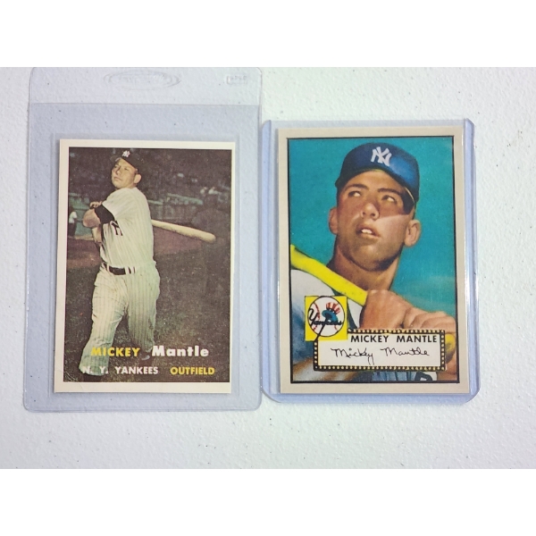 (2) Topps Mickey Mantle NY Yankees REPRINT Baseball Cards