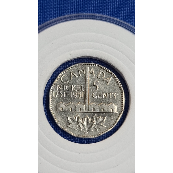 Encapsulated 1951 Commemorative Canadian Nickel 