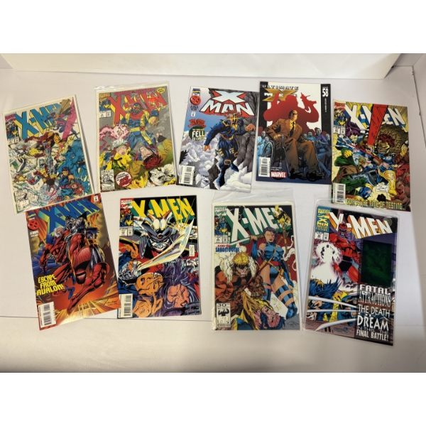 X-Men Comic Books - Set of 9 Comics - Marvel Comics - Escape from Avalon! - Along Came Sabretooth