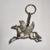 Image 1 : Pewter Pegasus Keychain ft. Red Gemstones  