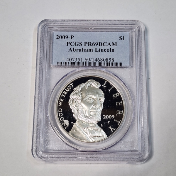 2009-P PCGS PR69DCAM Abraham Lincoln 90% Silver Dollar