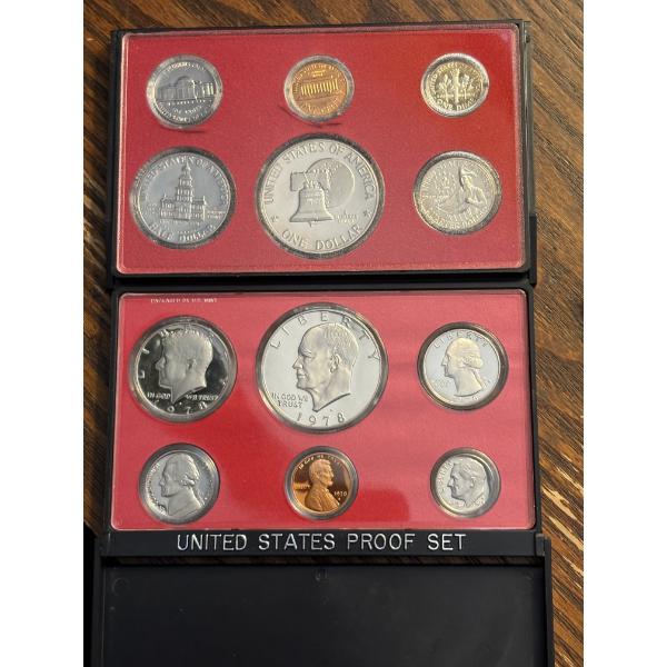 U.S. Proof Sets - FV $7.64 1976 - 1977 -1978 - 1979 - Liberty Dollar - Kennedy Half Dollar - Quarter
