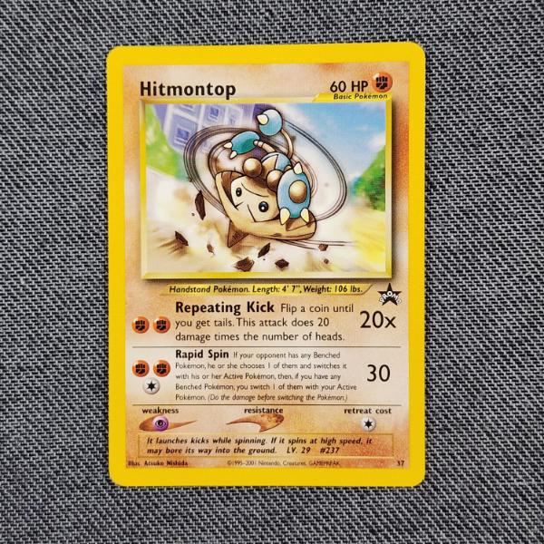 Hitmontop #37 Non Holo Rare Black Star Promo Vintage Pokemon Trading Card