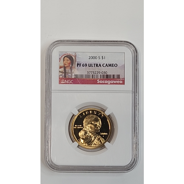 NGC 2000 PF 69 ULTRA CAMEO Sacagawea Dollar 