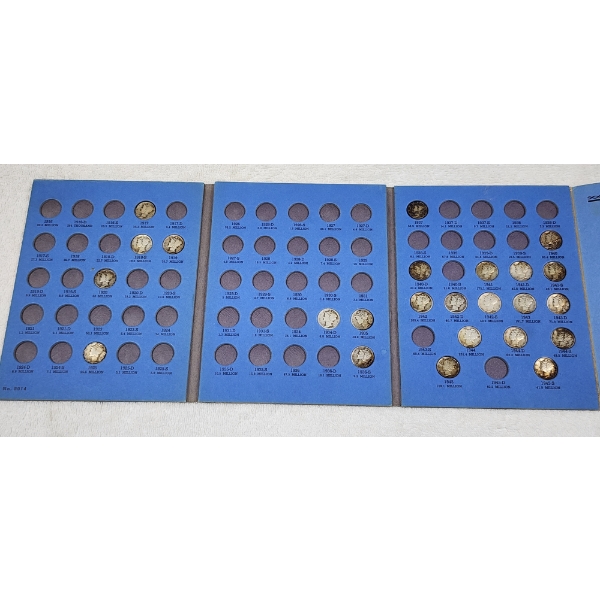 24 Assorted United States Mercury Silver Dimes in Collection Book ~ $2.40 Face Value