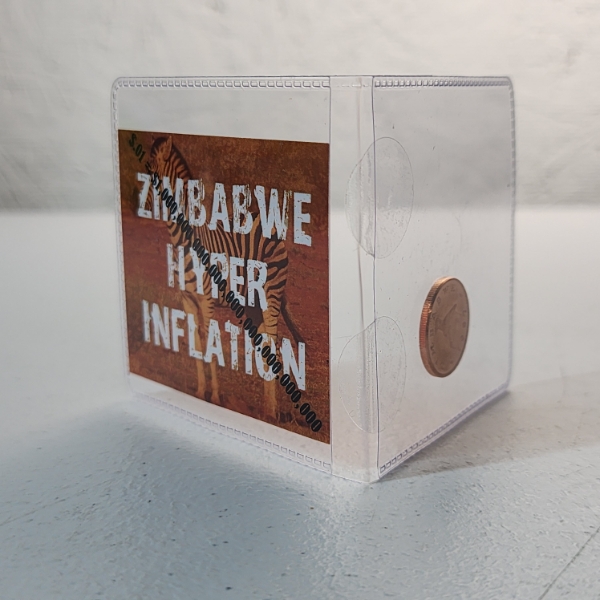 1997 Zimbabwe One Cent Coin Hyper Inflation Coin in Flip w/ Info Card