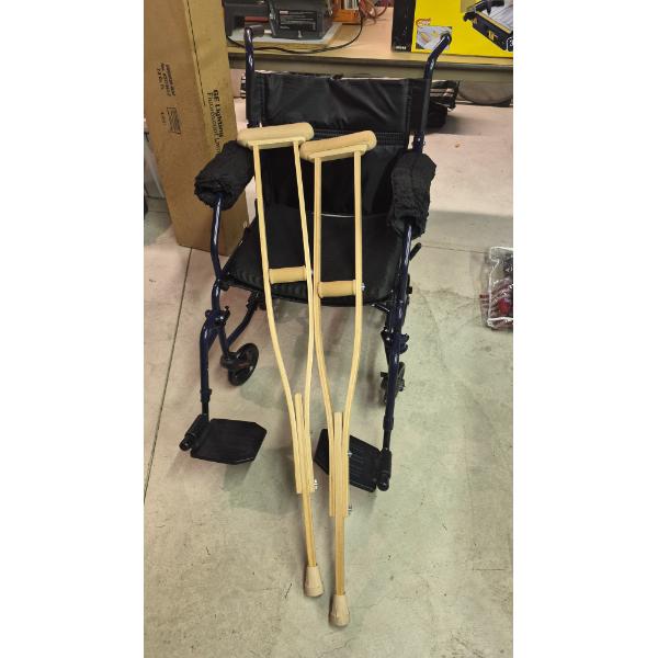 Louisville Home Pickup - Premium Convertible Wheel Chair & Included Set Of Crutches As Shown - Pics