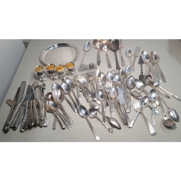 Assorted Silverplate Flatware & Kitchenware - Over 5 lbs
