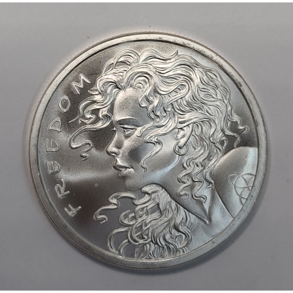 2021 Golden State Mint "Freedom Girl 1 Troy Oz .999 Fine Silver Round