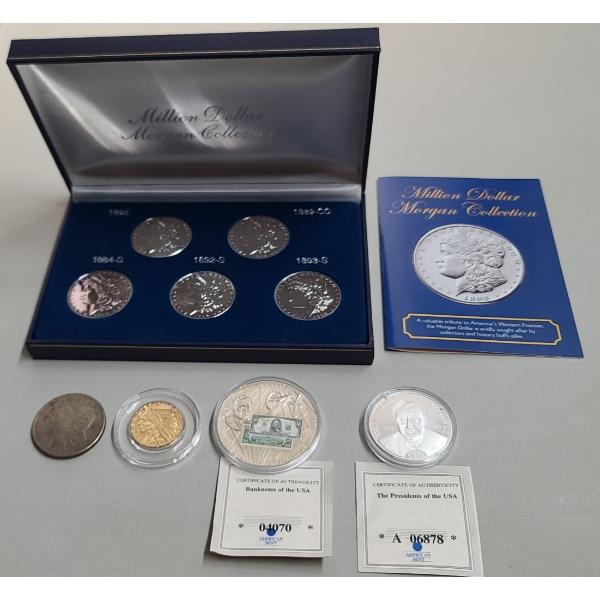 1921-S Morgan Silver Dollar, Public Of Liberia $20 Silver Coin, Silver Clad Morgan Collection & More