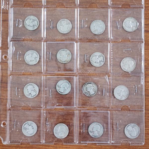 $4.00 Face Value in Assorted 90% Silver United States Washington Head Quarters in Binder Page