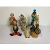 6 Assorted Clown Figurines