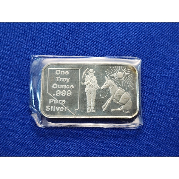 1 Troy Ounce.999 Fine Silver Bar - Nevada "The Silver State" Minted By Carlino Silver Co.