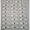 Image 1 : (23) United States Series 1963 $2 Red Seal Bank Notes - AU 58 Condition 