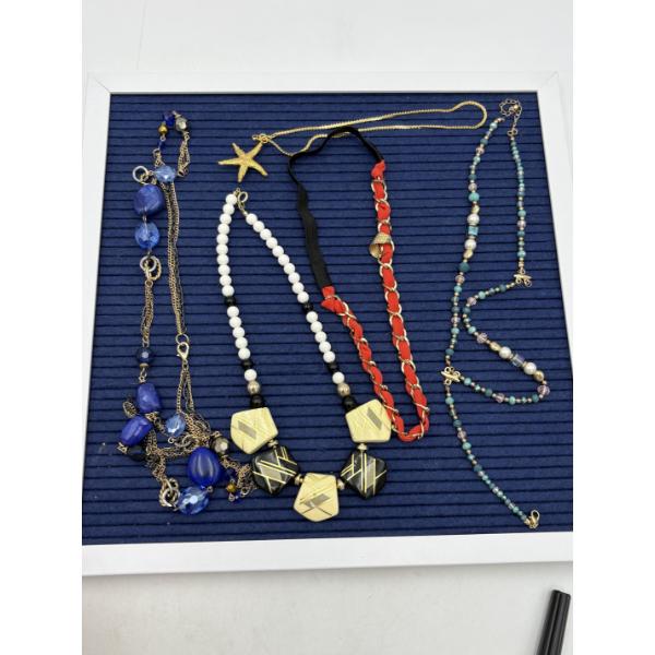 Costume Jewelry - 5 Beautiful Necklaces - Red - Blue - Starfish - Etc