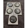 Image 3 : 5 - Ben Franklin 90% Silver Half Dollars - High Grade Condition - $2.50 Face Value