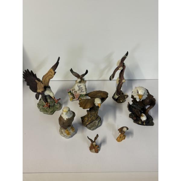 Eagle Statues - Set of 8 - 2 small - Let your Spirit Soar Eagle Statue with Crosses 