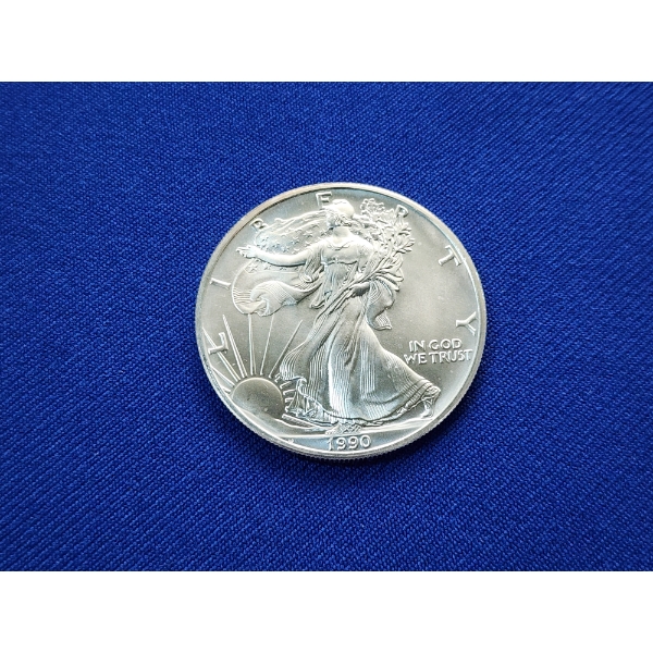1990 $1 Silver American Eagle 1oz Fine Silver